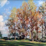Untitled [Poplar Trees] 64x43cm Oil on Canvas Estate of Peter Iden #418 Price NFS