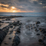 Sunset and surf