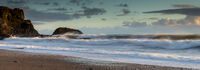Rough Seas at Sunset