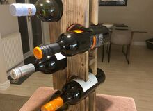 Scorched wooden wine rack