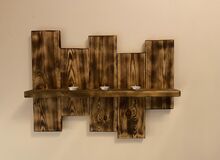 Scorched wooden shelf