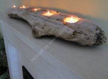Driftwood bark tea light holder
