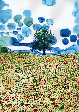 Sun above the Hill 2023 Ink on paper 29.7 x 21 cm / 11.75 x 8.25 in