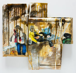 Two Women Sit Wounded (Brussels) 2016