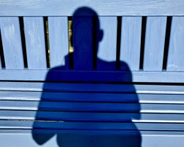 Self Portrait, Blue Bench, Holt Park, Leeds 2018