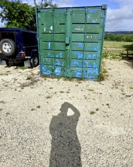 Self Portrait with Container and Defender 2018