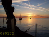 Sunset from sailing barg.Reminder
