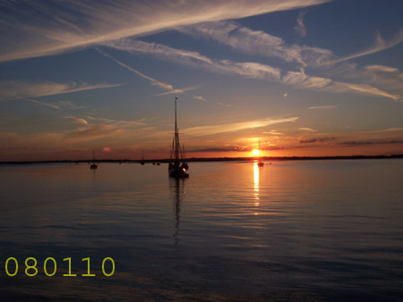 Sunset from Thames sailing barge