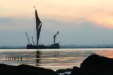 Thames barge Thistle off Osea