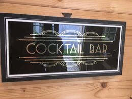 Gilded Cocktail Bar glass sign