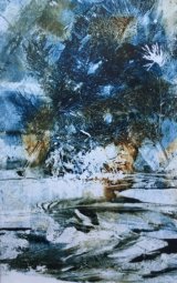 Mono print created by using materials found in the Garden at Parham House