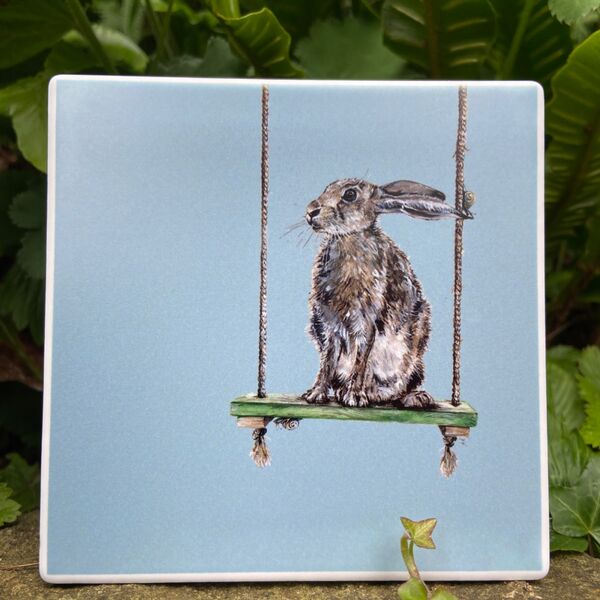 Constance on Duck Egg Blue Ceramic Coaster