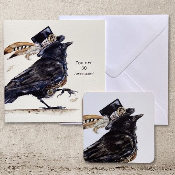 Mr Jack Daw Coaster and Card Set