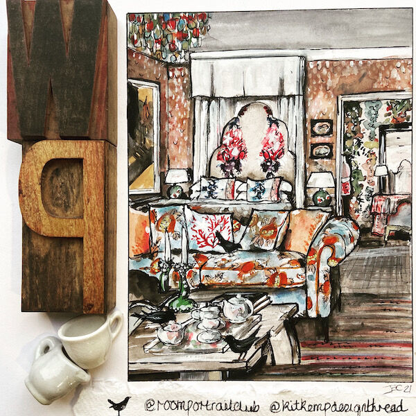 Three Blackbirds Came for Tea - Mixed Media Original