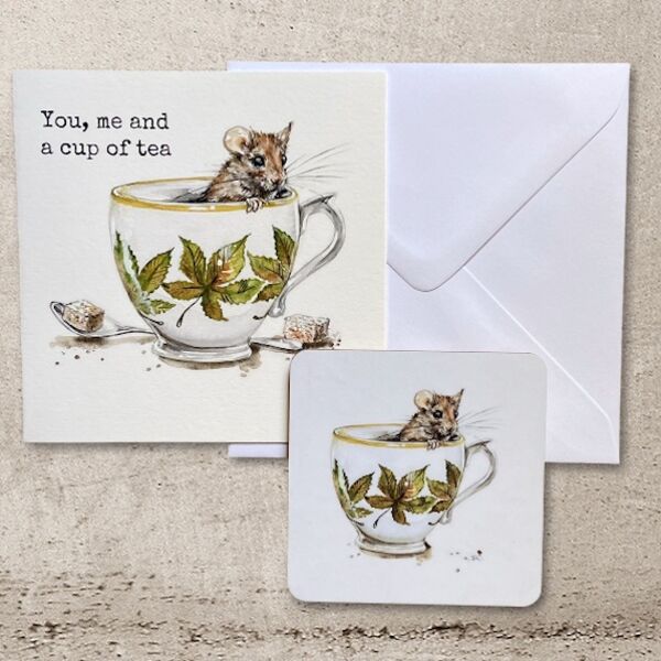 One Lump or Two Coaster and Card set