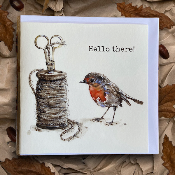 Hello There! robin card