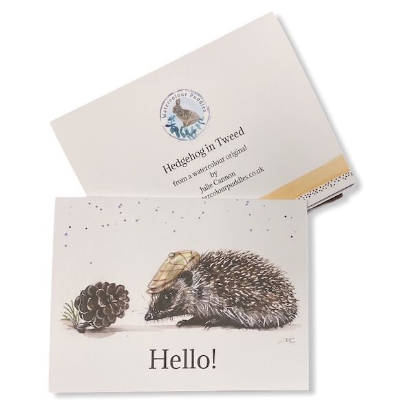 Four Hedgehog in Tweed Notelets