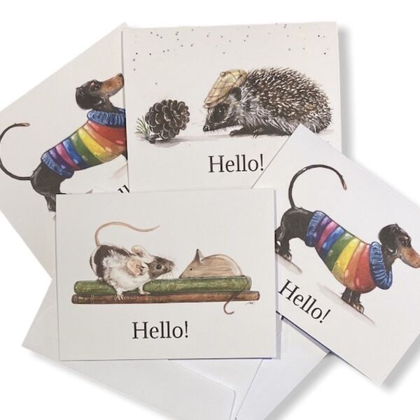 Little Hello!s Four Mixed Notecards