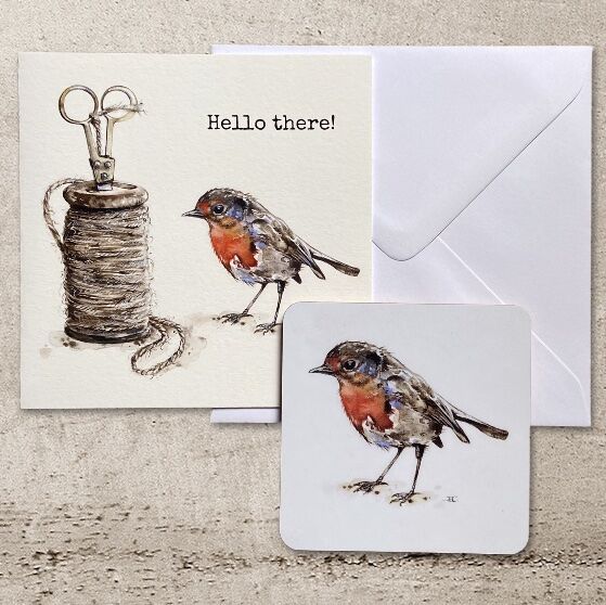 Early Bird Robin Coaster and Card Set