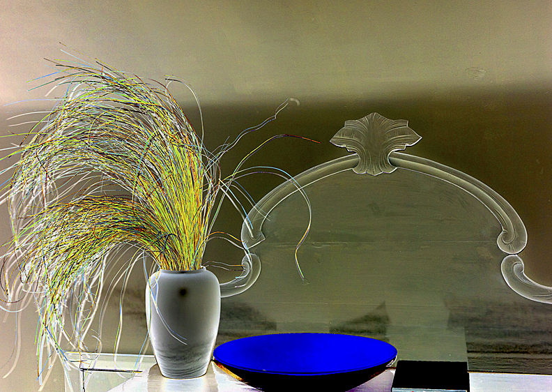 Blue Bowl White Vase