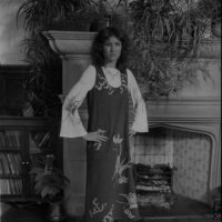 Model showcasing clothes designed by Alice Fairfax-Jones
