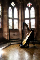 Oona Linnett playing the Concert Harp Peckforton Castle