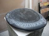 Lettering on Bird bath