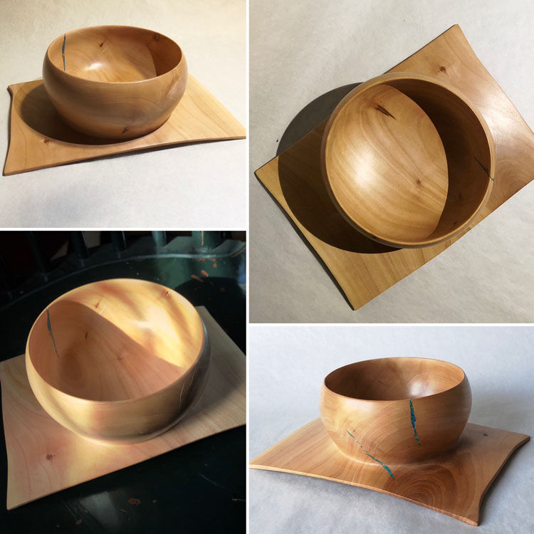 17-026 Wing-Footed Bowl AppleWood