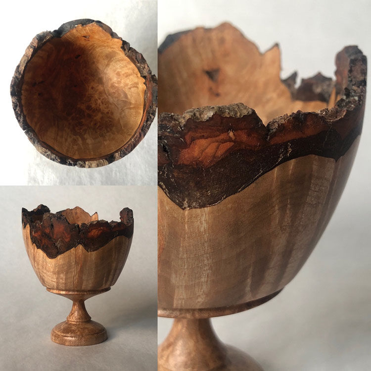 20-403 SmallBowl BurlMaple stemmed