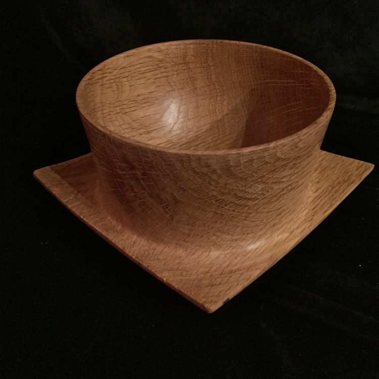 -SOLD- White Oak Winged Bowl, size: 6" x 6" x 3 3/8"