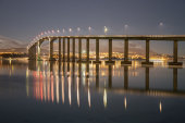 Sandnessund Bridge by moonlight