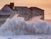Porthcawl in storm