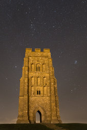 Taurus, Auriga and Perseus over Glastonbury Tor