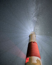 Portland Bill lighthouse at night