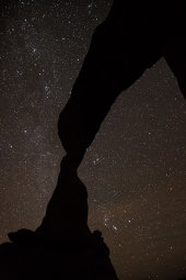 Delicate arch and night sky