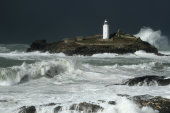 Godrevy Island in storm
