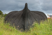 Upturned fishing boat