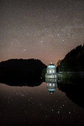Cassiopeia over Garreg-ddu reservoir
