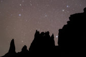Regulus, Castor, Pollux and Procyon over Old Man of Storr