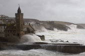 Porthleven in storm