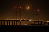 Crescent Moon over Severn Bridge