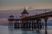 Crescent Moon over Clevedon Pier