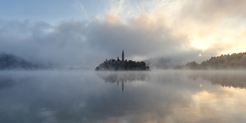 Bled Island in Morning Mist