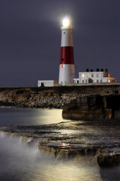 Portland lighthouse by moonlight