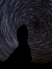 Balanced Rock and star trails
