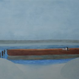 Longboat. Acrylic on Board. 51 x 41 cm