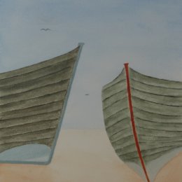 Low Tide. Acrylic and Watercolor on paper. 25 x 36 cm