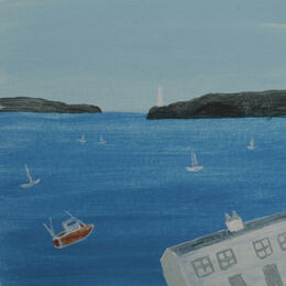 The Lighthouse. Acrylic on Paper. 6.5 x 6.5 cm
