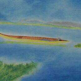 Yellow Canoe. Acrylic on Board. 34 x 24 cm