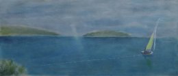 Yellow Sail. Acrylic on Board. 51 x 23 cm